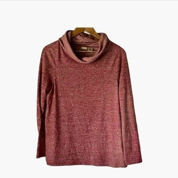 Max Studio Sweater Cowl Neck Long Sleevce Heathered Purple Medium - Picture 1 of 6